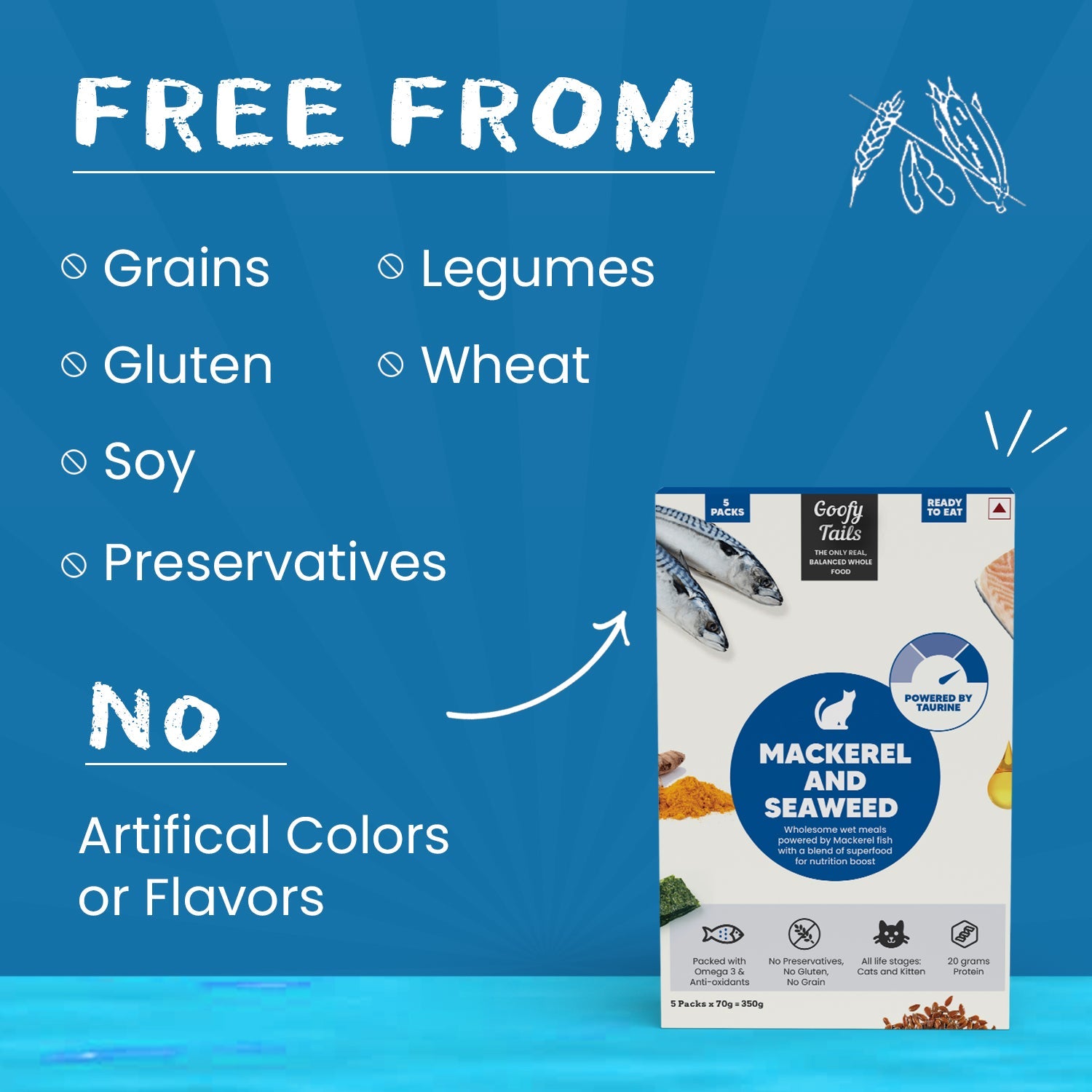 How Goofy tails Cat Food gravy free from grain, gluten, legumes, soy, wheat, and preservative