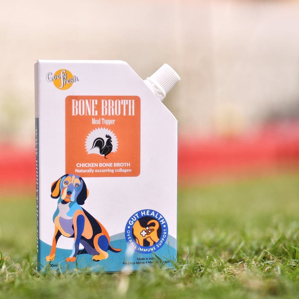 a packet for goofy tails chicken bone broth for dogs