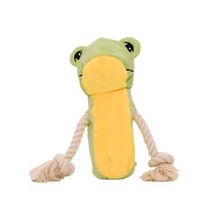 Goofy Tails Frugo the Frog Bottle Cruncher Rope Toy For Dogs  | Water Bottle Toy, 11 Inches