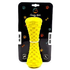 Goofy Tails Dumbbell Treat Dispensing Interactive Dog Toy | Natural Rubber Chew Toy for Heavy Chewers | Ideal Dog Toy for All Breeds and Sizes