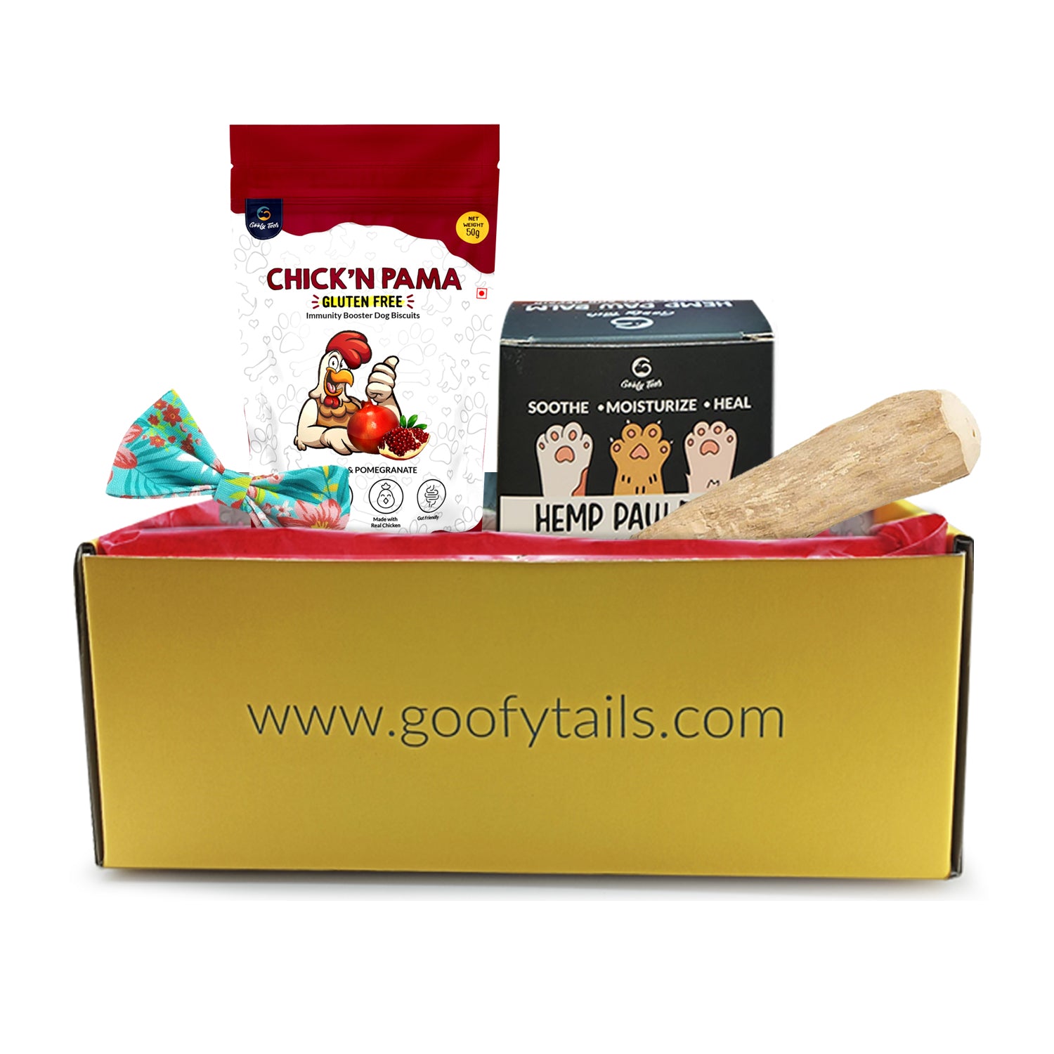 Goofy Tails Gold Goofy Box for Large and Extra Large Dogs | Personalized Curated Gift Box for Dogs