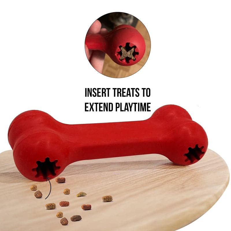 Red Bone Shaped Chew Toy for dogs (7627737464982)