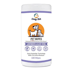 Goofy Tails Antibacterial Lavender and Aloe Vera Grooming Pet Wipes For Dogs, Cats and Puppies - 100 Wipes